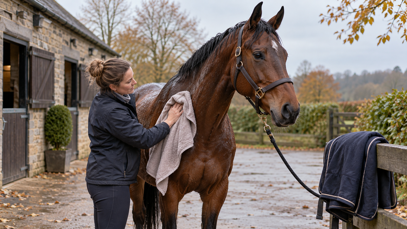 How to Cool and Dry a Horse After Exercise in Cold Weather