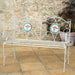 Ascalon Floral Mosaic Metal Garden Bench – Cream