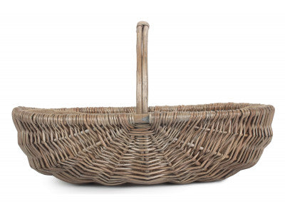 Large Shallow Willow Garden Trug – Antique Wash & Hessian – view 3