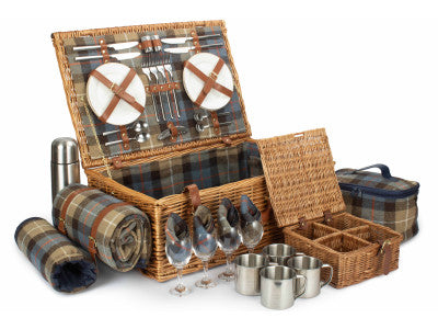 Deluxe Ravenstor 4 Person Picnic Hamper with Flask