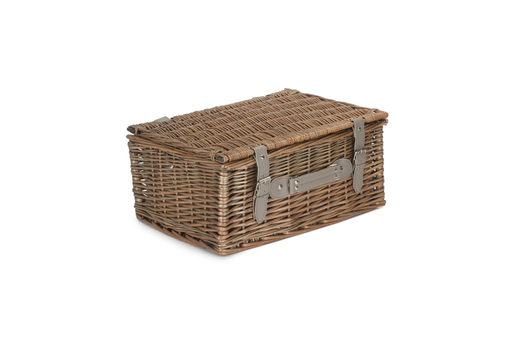 4 PERSON GREY TWEED HAMPER