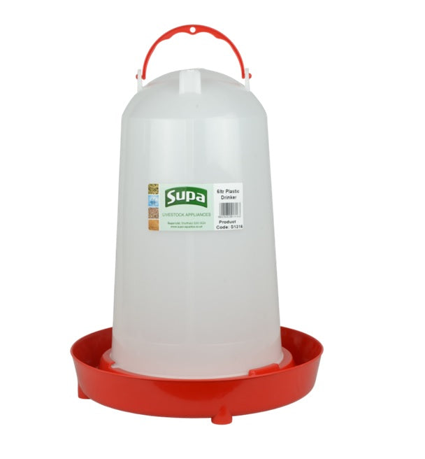 Supa Red & White Poultry Drinker 6L x3