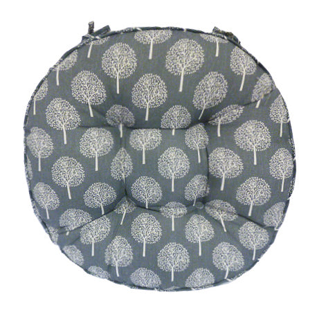 Blue Linen Look cushion option for Ascalon Floral Mosaic 3 Piece Garden Bistro Set – Cream
