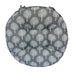 Blue Linen Look cushion option for Ascalon Floral Mosaic 3 Piece Garden Bistro Set – Cream