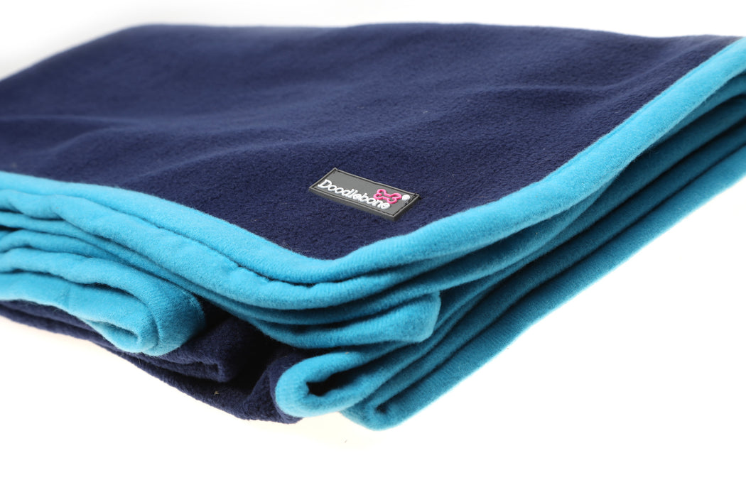 Doodlebone Dog Fleecy Blanket - Navy & Aqua
