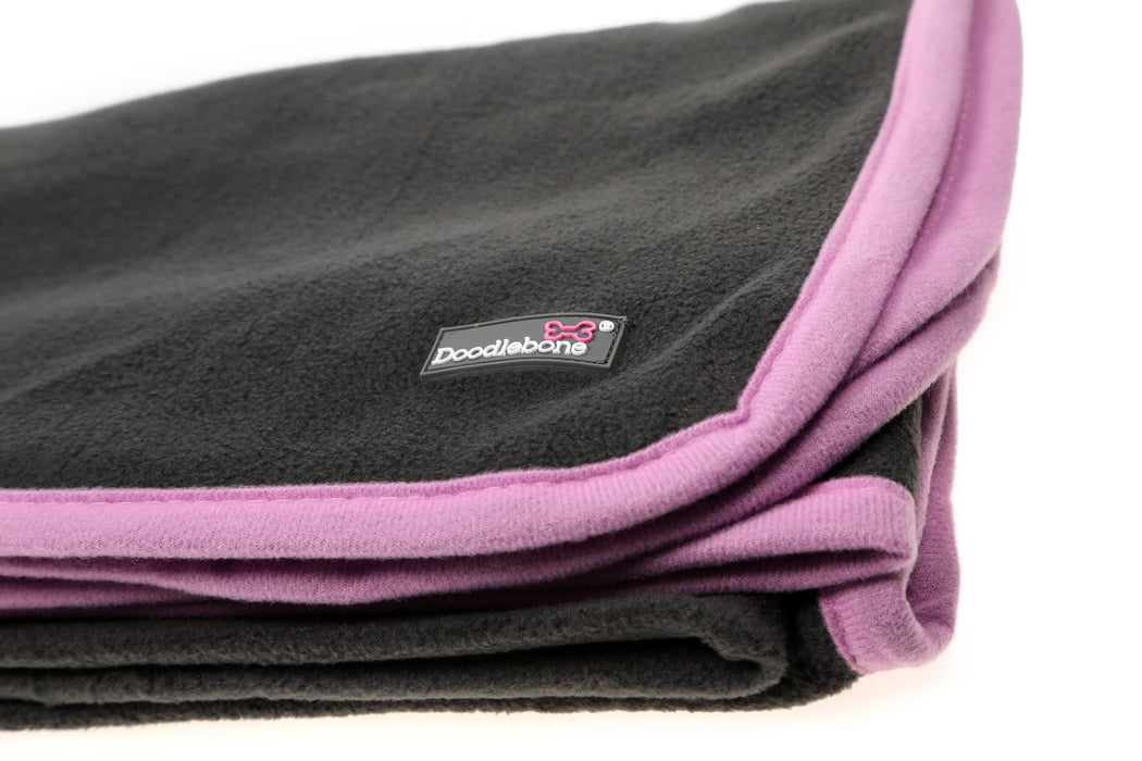Doodlebone Dog Fleecy Blanket - Charcoal & Blush