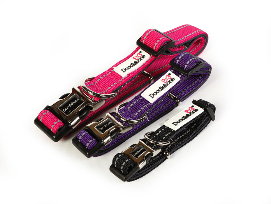 Doodlebone Padded Dog Collar  - Various Colours & Sizes