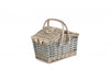 Poplar Antique Wash Swing Handle Picnic Hamper