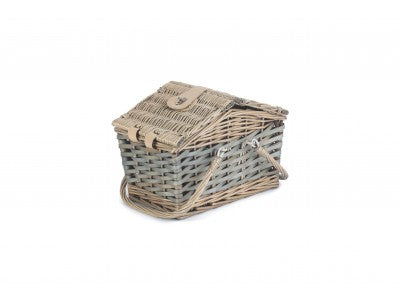 Poplar Antique Wash Swing Handle Picnic Hamper – additional view 2