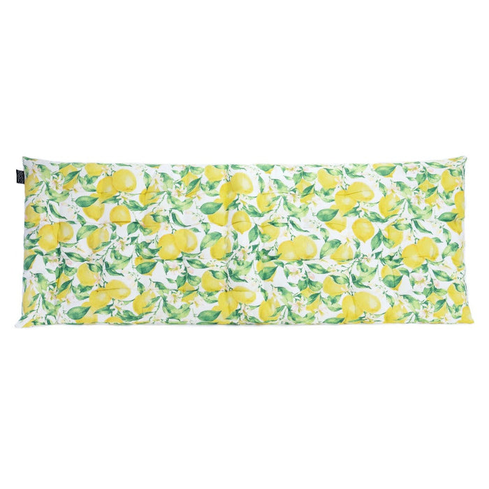 Lemon cushion option for Ascalon Aquitaine Peacock Metal Garden Bench – Sage Green