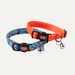 Doodlecat Cat Collar Duo in Tangerine & Reef