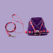 Doodlecat cat roaming harness and lead set in Violet and Dunes