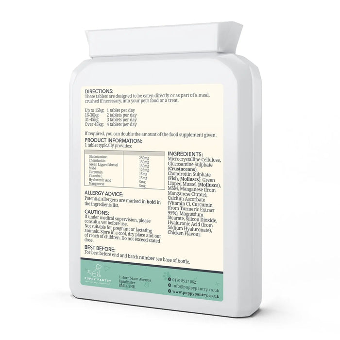 Joint Support Tablets – Chicken (120 Pack)
With glucosamine, chondroitin & MSM for mobility & comfort at all ages