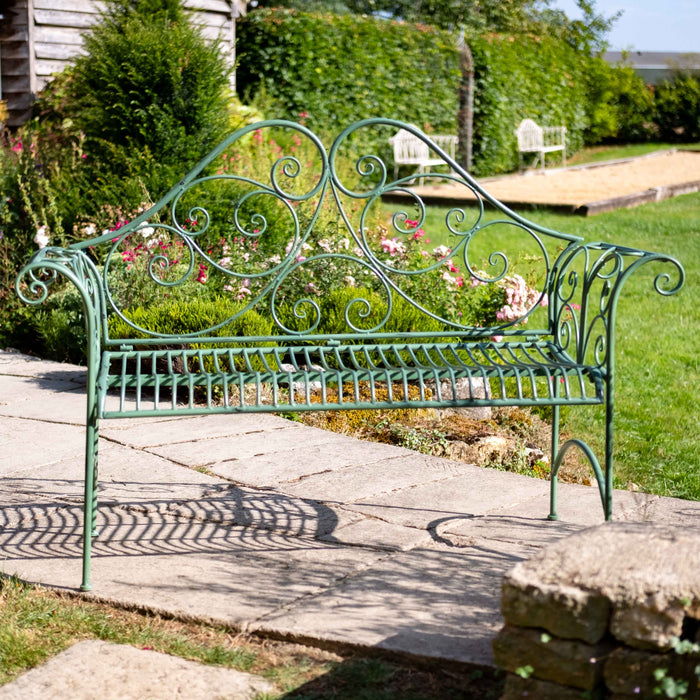 Ascalon Heritage Metal Garden Bench – Antique Green