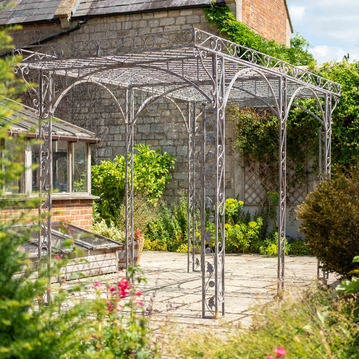 Ascalon Pergola Garden Gazebo – Antique Rust