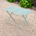 Ascalon Slatted Metal Garden Table – Sage Green