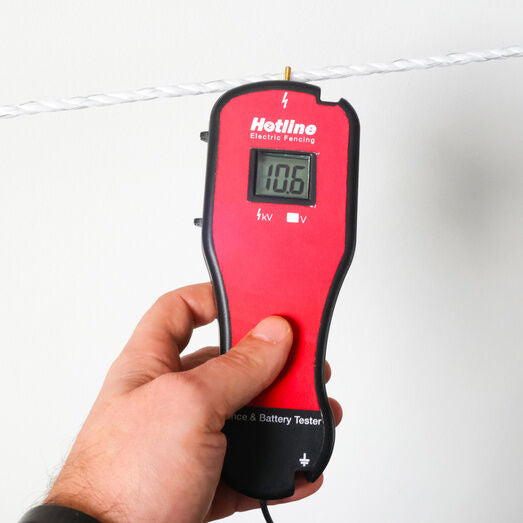 Digital volt meter for testing fencing systems plus 9v & 12volt batteries