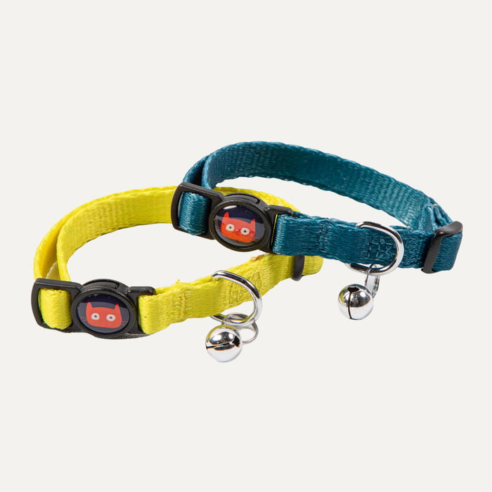 Doodlecat Cat Collar Duo in Citrus & Teal