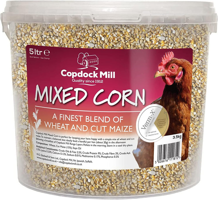 Copdock Mill Mixed Corn with Verm-X 5L Tub – product image 1