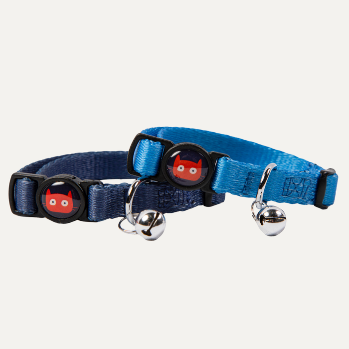 Doodlecat Cat Collar Duo in Cornflower & Indigo
