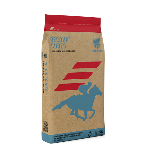 Saracen Recoup Cubes 20kg – Lower-Starch High-Fibre Early Fitness Feed – current pack image