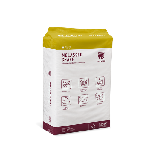 Saracen Molassed Chaff – High-Fibre Chaff for Chewing Time & Palatability – 15kg – current pack image