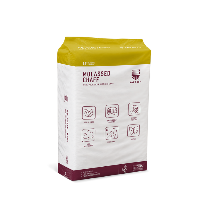 Saracen Molassed Chaff – High-Fibre Chaff for Chewing Time & Palatability – 15kg – current pack image