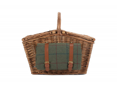 Elegant Green Tweed 4 Person Picnic Hamper – view 3
