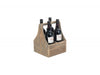 Oak Effect Wooden 4 Bottle Carrier