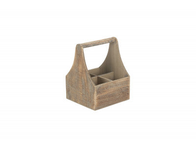 Oak Effect Wooden 4 Bottle Carrier – product view 3