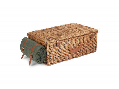 Deluxe Green Tweed 4 Person Picnic Hamper with Flask – view 3