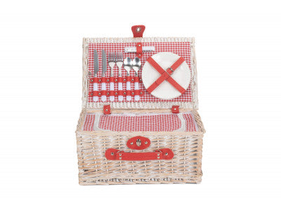 Red & White Gingham 2 Person Fitted Picnic Hamper – view 2