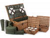 Green Tweed 6 Person Picnic Hamper with Rope Handles