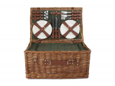 Green Tweed Classic 6 Person Picnic Hamper with Blanket – view 3