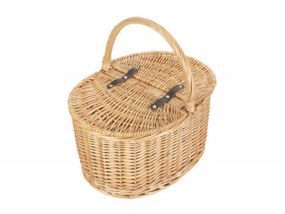 Buff Oval Willow Picnic Basket – product view 2