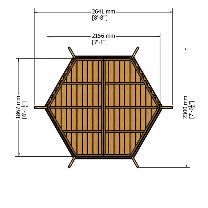 7' x 6' Pressure Treated Shire Garden Arbour - April Special Offer - 18% OFF