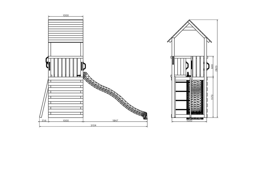 Adventure Peaks Fortress  1  (Carol 1) Climbing Frame and Slide - Chestnut Mill