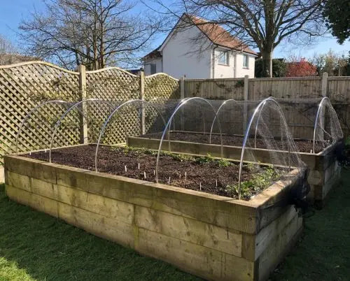 Aluminium Small Hoop Tunnel Kit  - 60cm Tall x 1.15m Wide - Various Lengths and Netting - Chestnut Mill