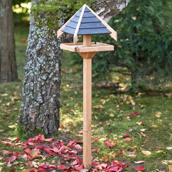 Charcoal Roof Bird Table with Mounting Stake
