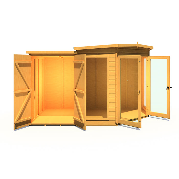 Barclay Summerhouse with side shed - 7'x11'