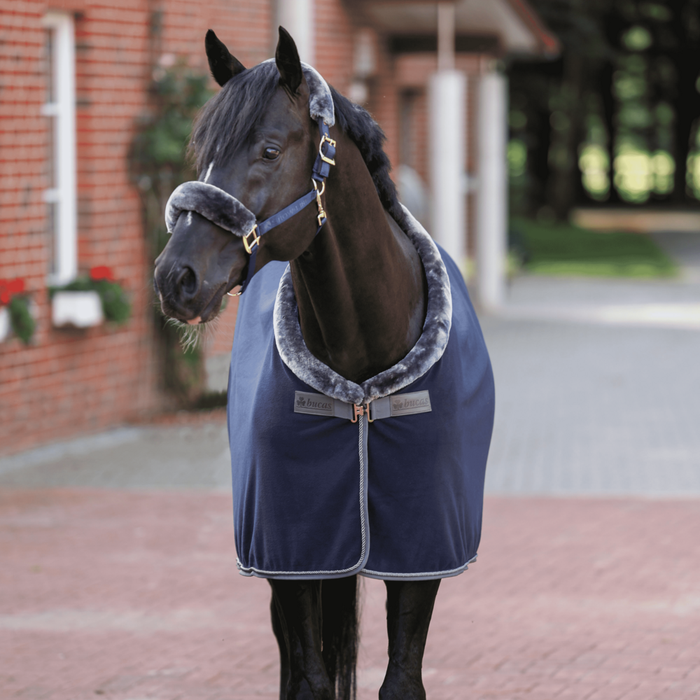 Bucas Show-Line Fleece Rug 600g – Navy/Grey