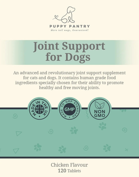 Joint Support Tablets – Chicken (120 Pack)
With glucosamine, chondroitin & MSM for mobility & comfort at all ages