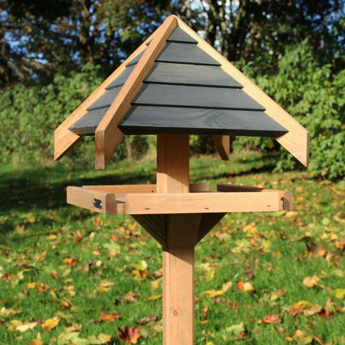 Charcoal Roof Bird Table with Mounting Stake