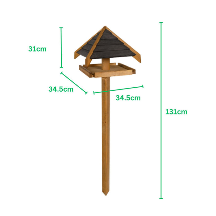 Charcoal Roof Bird Table with Mounting Stake