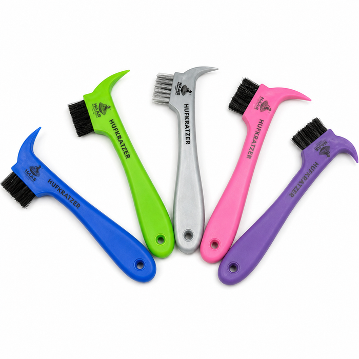 Haas Plastic Hoof Pick with Brush – Daily Hoof Cleaning Tool - SUMMER SPECIAL OFFER - 7% OFF