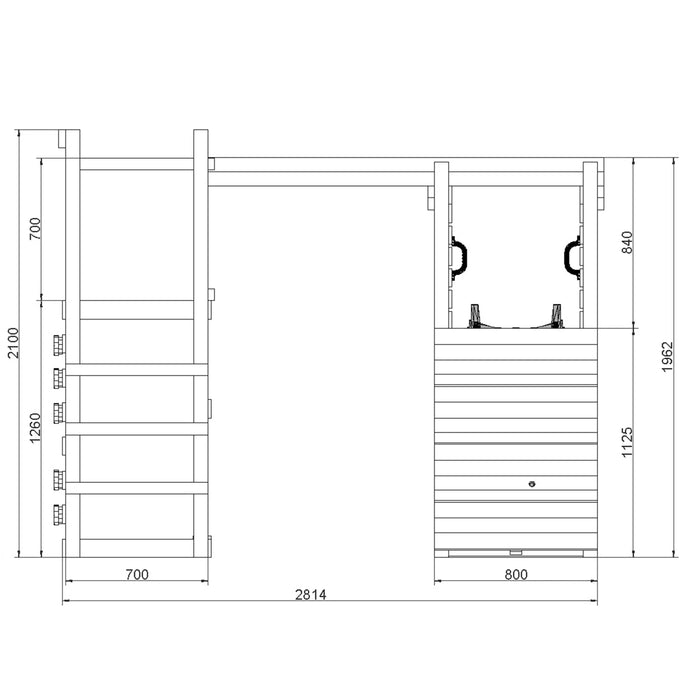 Climber Climbing Frame with Swing and Slide - Chestnut Mill
