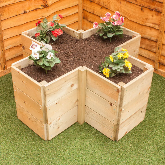 Cross Shaped Raised Bed 45cm High, 30cm each side - Chestnut Mill