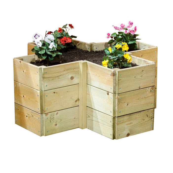 Cross Shaped Raised Bed 45cm High, 30cm each side - Chestnut Mill