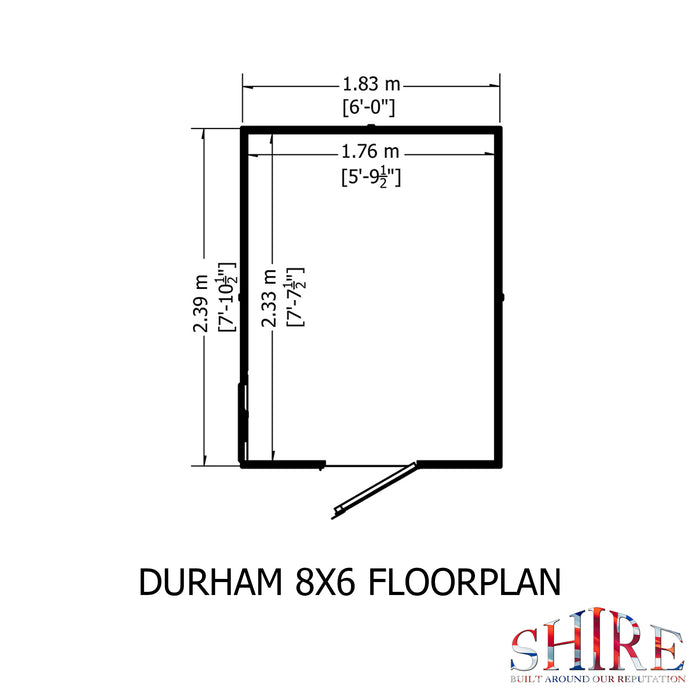 8' x 6' Durham Shiplap Apex Shed Single Door Shed - MAY SPECIAL OFFER - 25% OFF