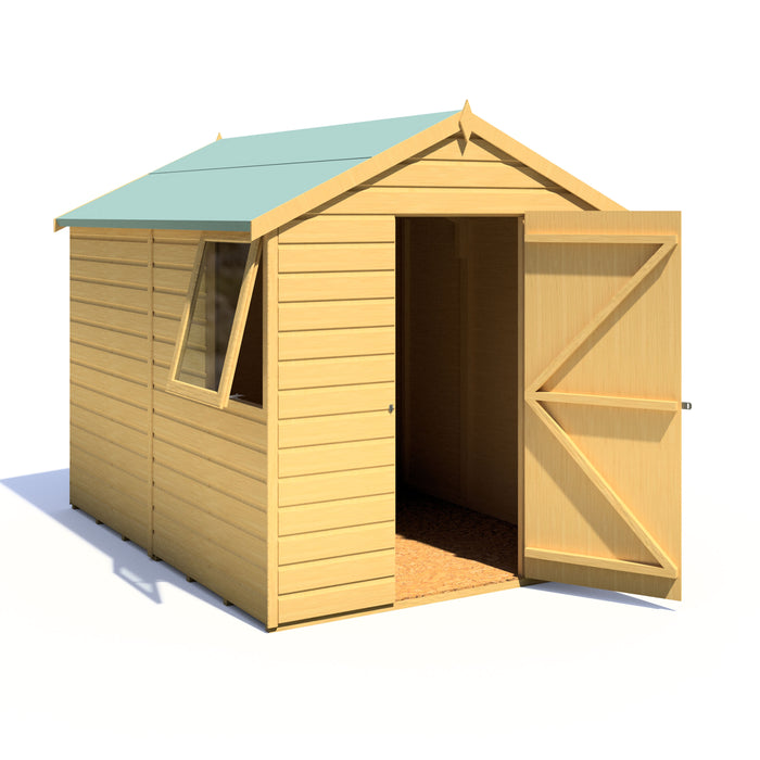 8' x 6' Durham Shiplap Apex Shed Single Door Shed - MAY SPECIAL OFFER - 25% OFF